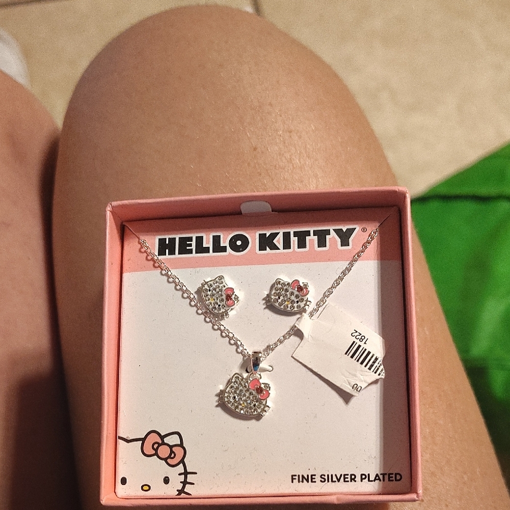 Hello Kitty Pink and Silver Jewelry Set